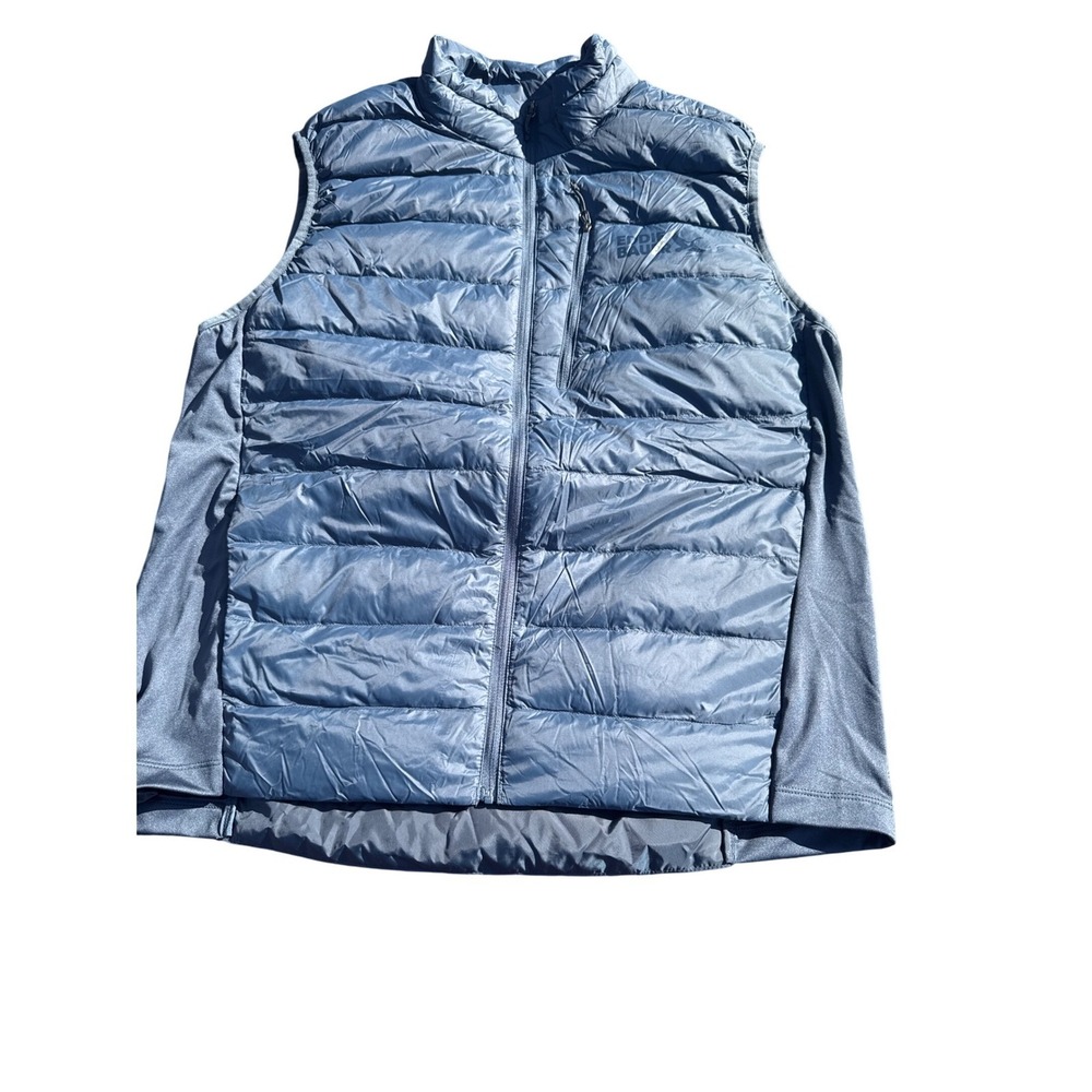 Eddie Bauer Mens Down 550 Puffer Vest Blue Size L Lightweight Insulated